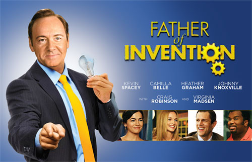 Father of Invention Starring Kevin Spacey, Camilla Belle, Heather Graham, Johnny Knoxville, Anna Schafer, John Stamos, Red West, Michael Rosenbaum, Danny Comden, Jack McGee, Craig Robinson, Virginia Madsen